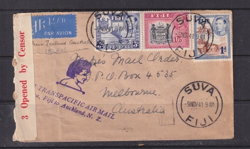 Fiji 1941 copertina posta - fiji,1941,